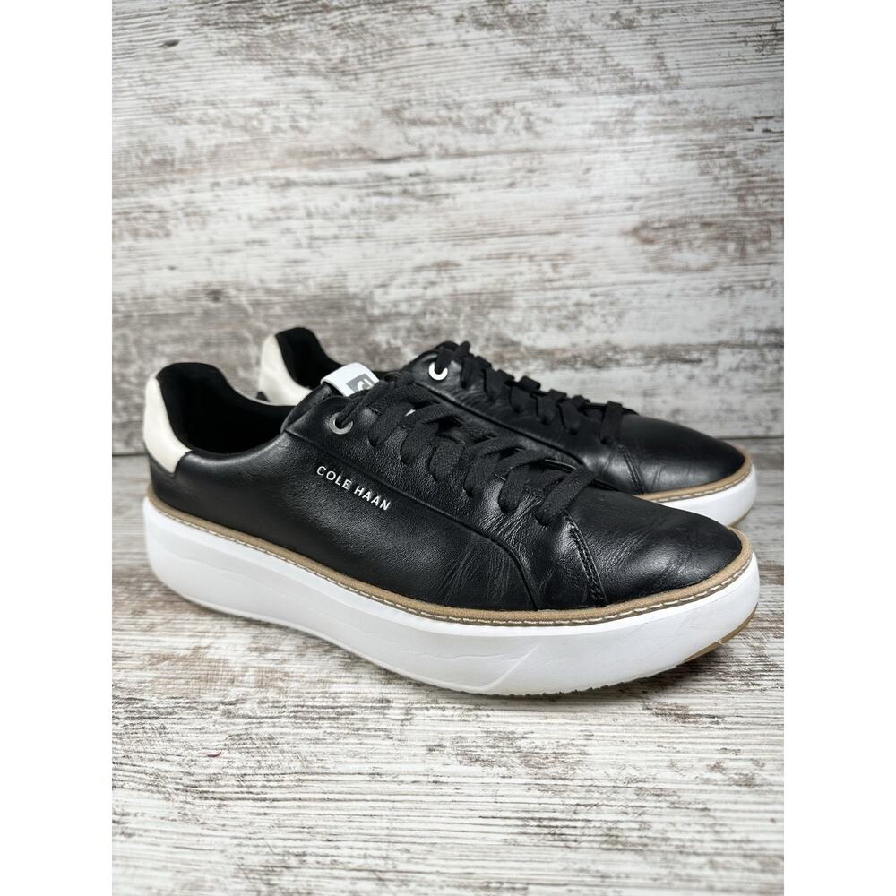 Women's Cole Haan GrandPro Topspin Black Leather Sneakers Sz 9B EUC!